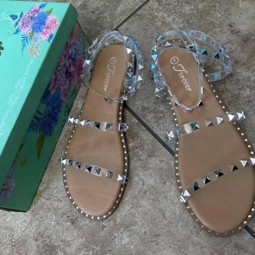 Clear Stud Sandals